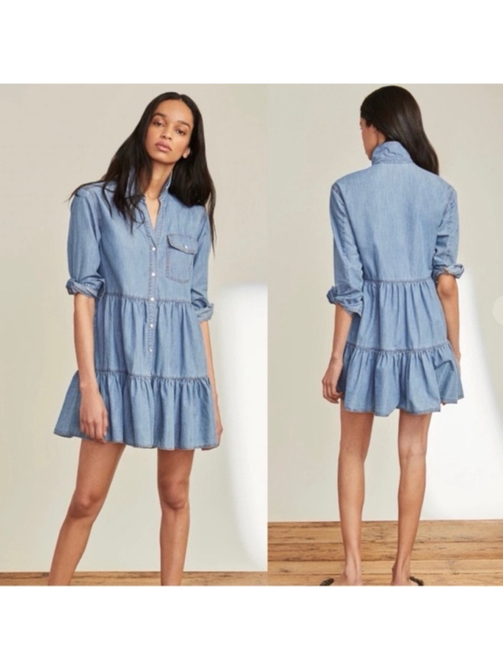 Veronica Beard Atari Chambray Dress Size 0